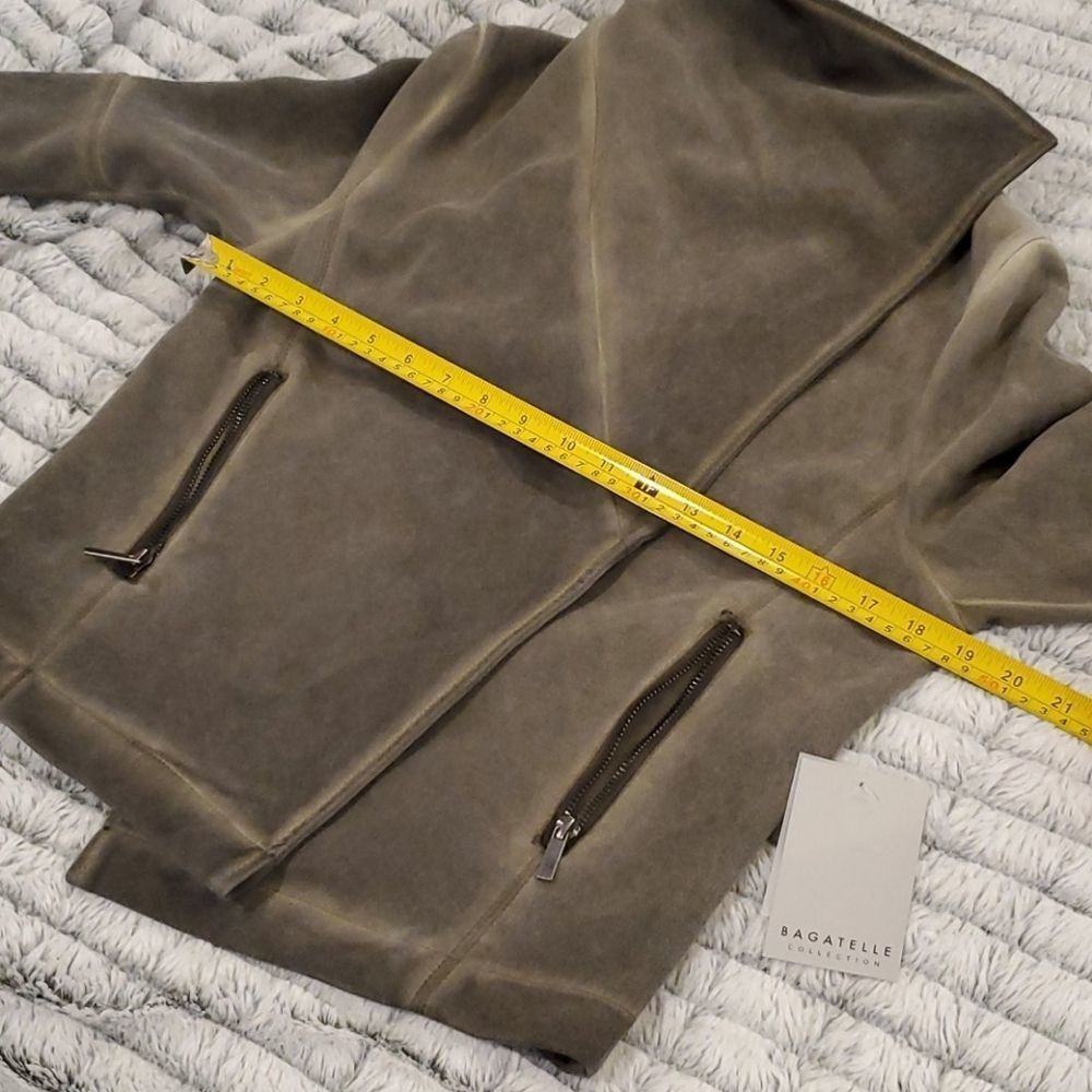 Bagatelle Washed Scuba Faux-Suede Drape Jacket - Picture 11 of 13